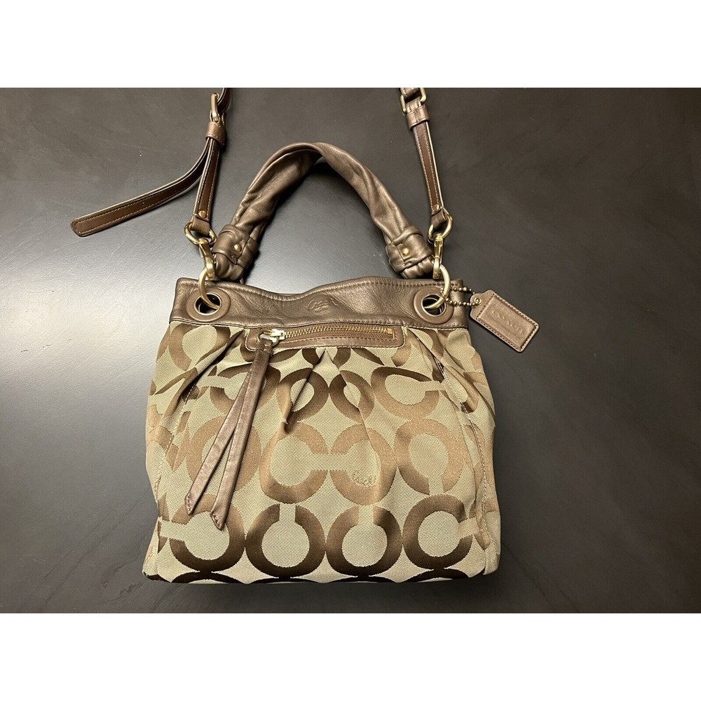 Coach signature crossbody handbag bronze/gold